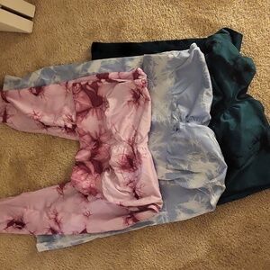 (3)High waisted tied scrunch sport leggings
